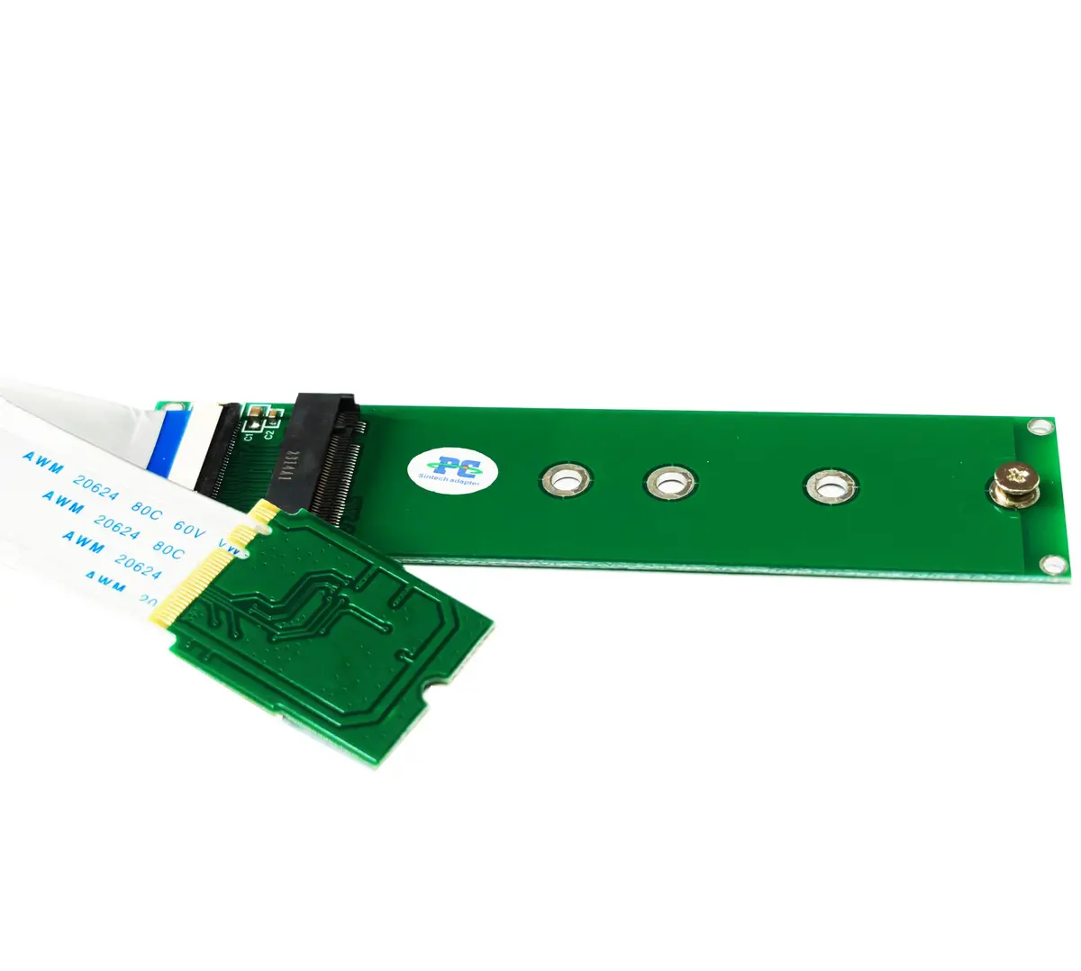 Sintech M.2 (NGFF) NVME SSD to M2 A/E Key Port with 20cm Cable | PCIe 1X Lane Support in India - main product image