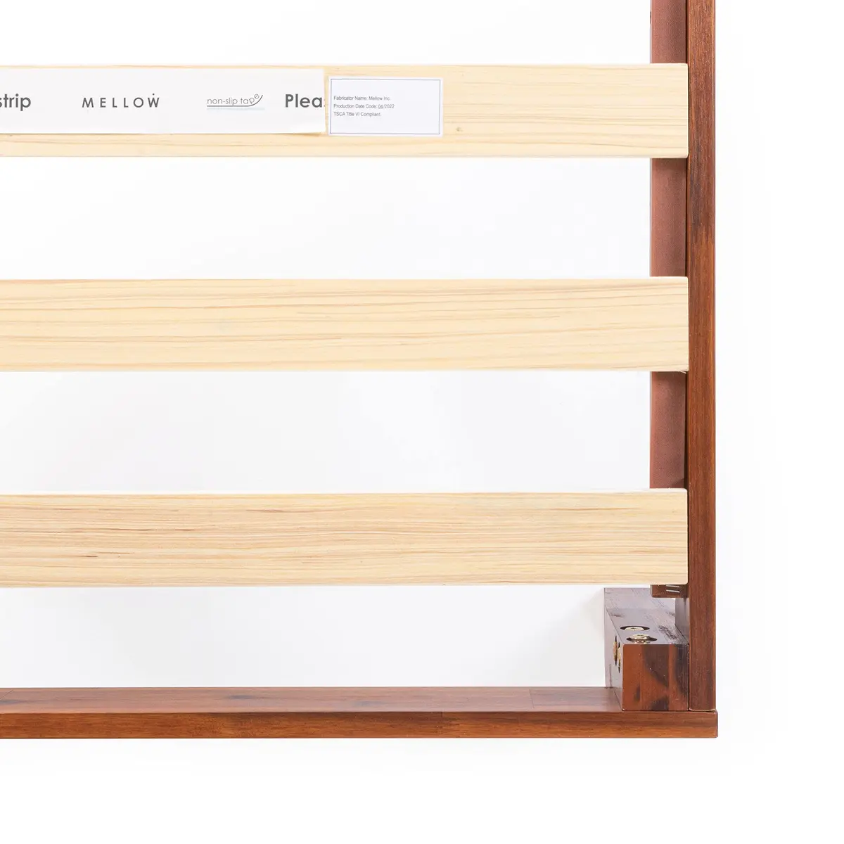 Mellow Naturalista Classic Twin Bed Frame 12 Inch Cherry | Solid Wood, No Box Spring Needed - view 5