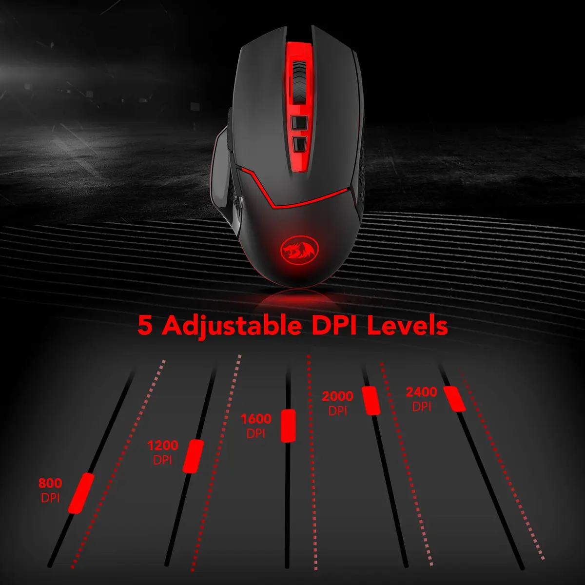 Redragon M690-1 Wireless Optical Gaming Mouse 2400 DPI Remapping Keys | 5 DPI Levels, 8 Buttons, 2.4G Wireless - view 5