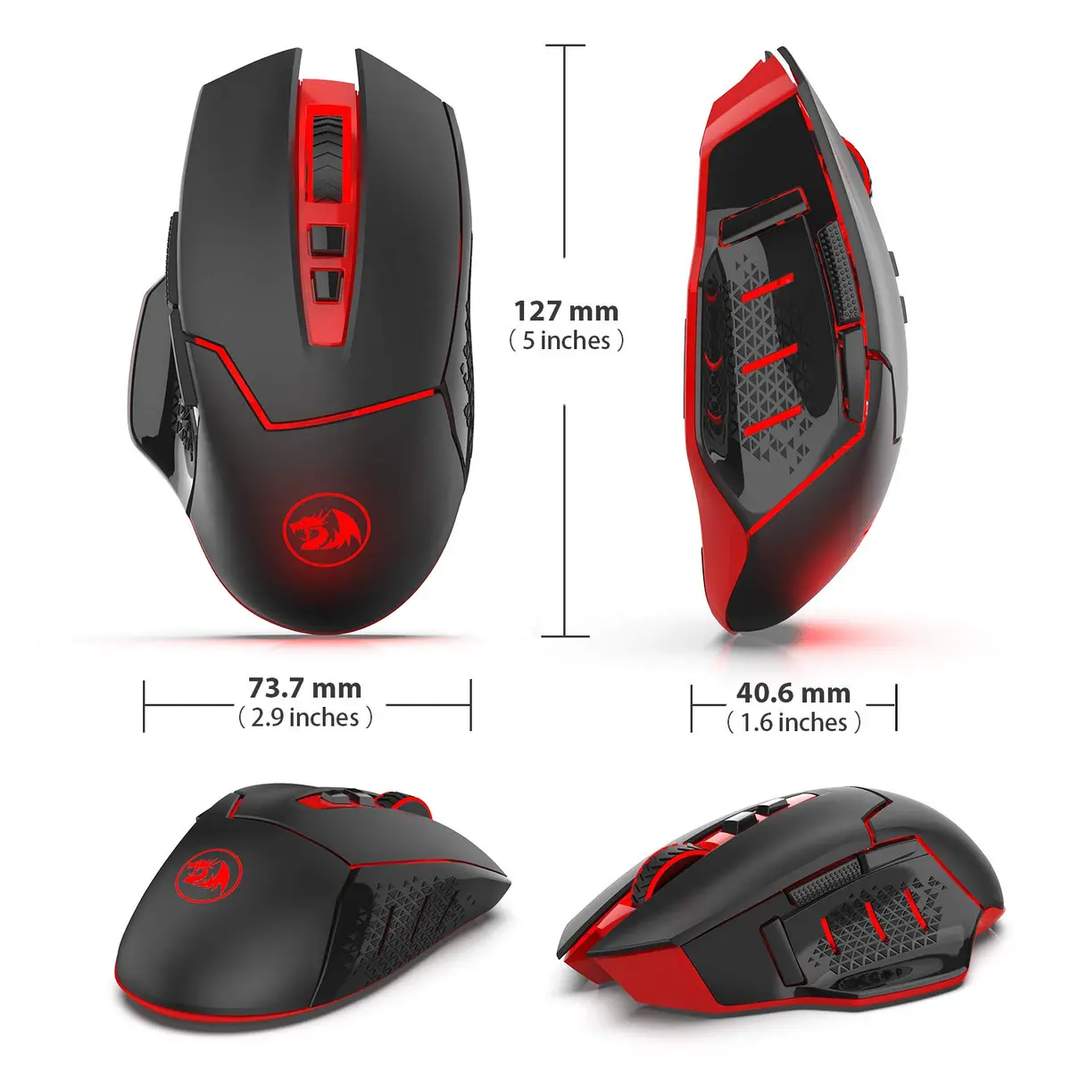 Redragon M690-1 Wireless Optical Gaming Mouse 2400 DPI Remapping Keys | 5 DPI Levels, 8 Buttons, 2.4G Wireless - view 2