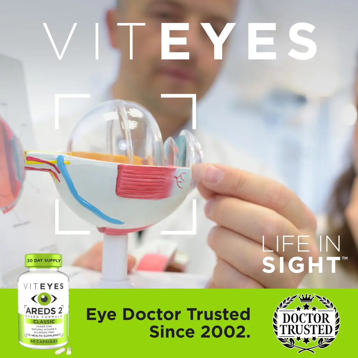 Viteyes AREDS 2 Eye Vitamins, Classic Macular Support, 60 Capsules | Allergen Free, Natural Vitamins for Eye Health - view 4