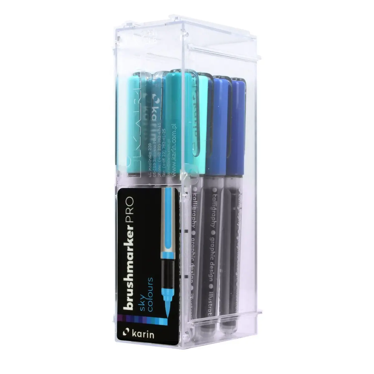 Karin Brushmarker Pro 12pc Sky Colors Brush Tip Markers Set 2.4ml (0.08 Fl Oz) | Blendable Water-Based Markers for Adults and Artists - view 4