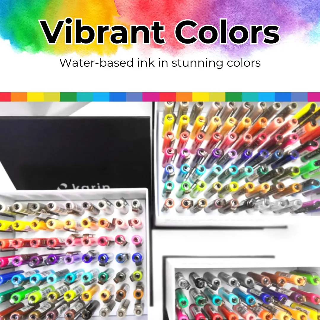 Karin Brushmarker Pro 12pc Basic Colors Brush Tip Markers Set | Blendable Water-Based Professional Grade Markers for Adults and Artists - view 5