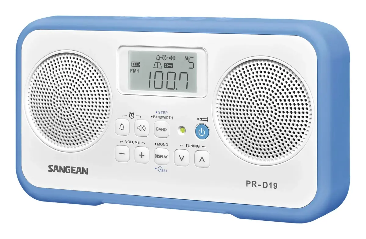 Sangean PR-D19BU FM/AM Portable Radio - White/Blue, Certified Refurbished - view 2