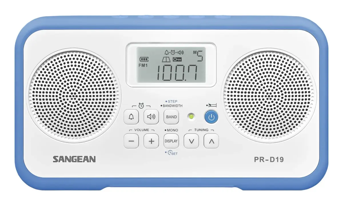 Sangean PR-D19BU FM/AM Portable Radio - White/Blue, Certified Refurbished - view 3