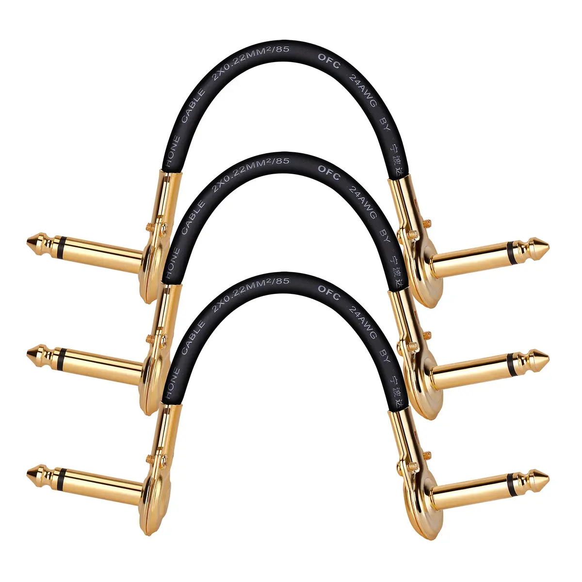 EX Guitar Patch Cables 1/4 Inch Right Angle Plugs 6 Inch | Maximize Pedalboard Space - main product image