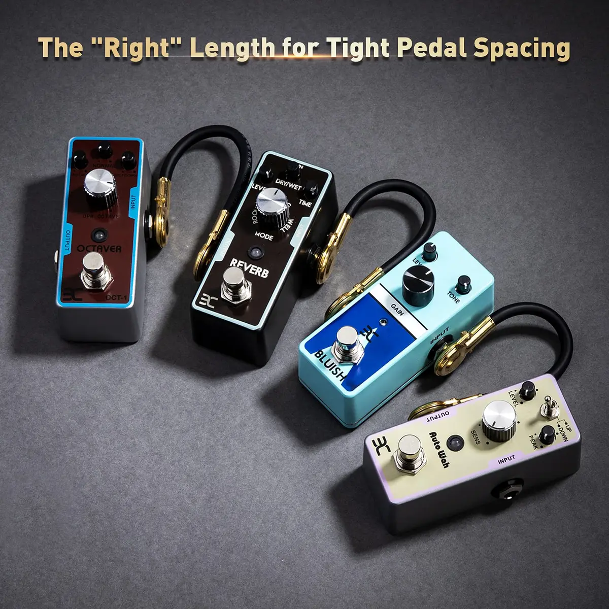 EX Guitar Patch Cables 1/4 Inch Right Angle Plugs 6 Inch | Maximize Pedalboard Space - view 5