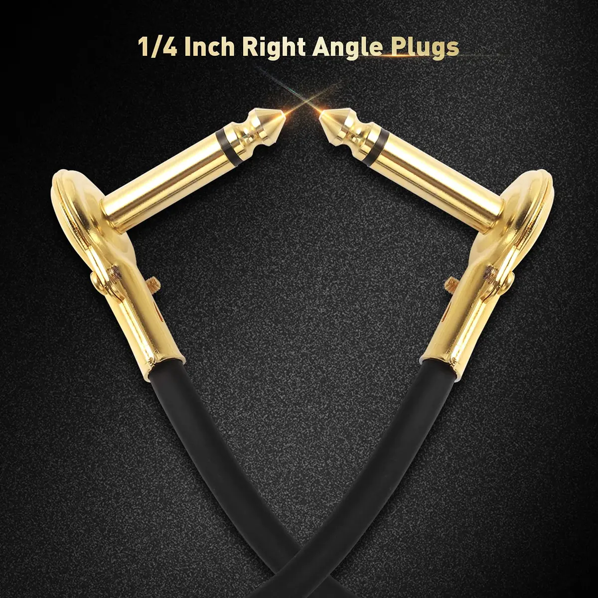 EX Guitar Patch Cables 1/4 Inch Right Angle Plugs 6 Inch | Maximize Pedalboard Space - view 3