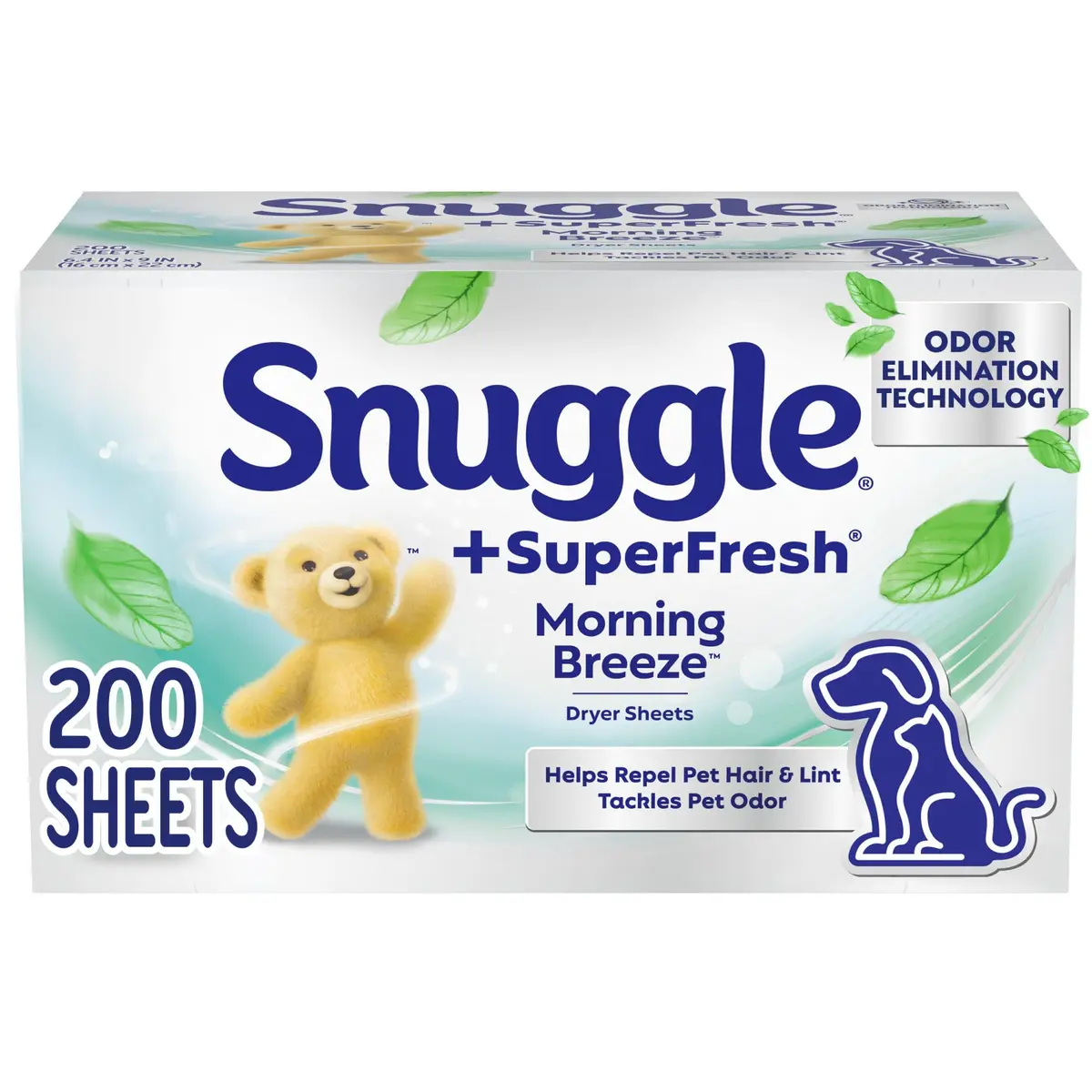 Snuggle SuperFresh Dryer Sheets Morning Breeze 200 Count | Fights Odor & Static, Softens Fabric - main product image