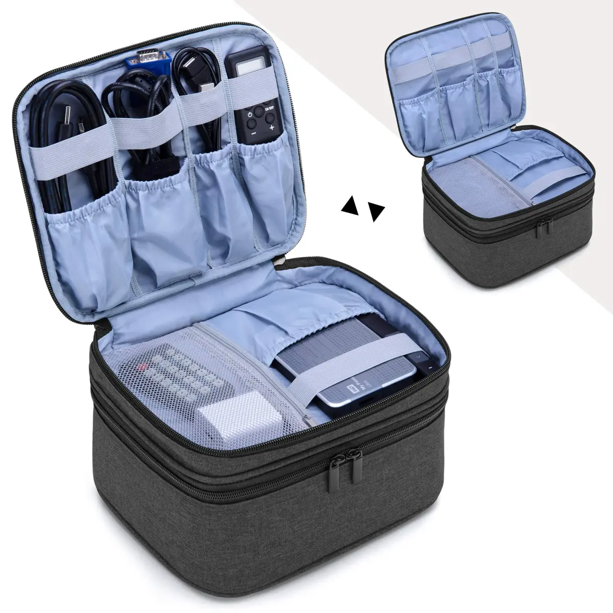LUXJA Black Carrying Bag for Mini Projector & Accessories | Compact Portable Case with Padding (9.75" x 8.25" x 6.5") - view 2