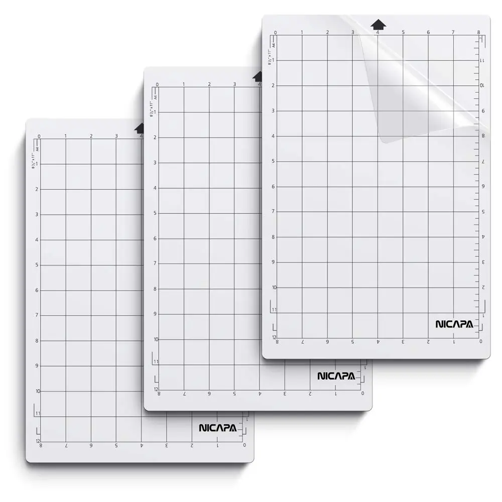 NICAPA Standard Grip Cutting Mat for Silhouette Portrait 8x12 inch (3 Mats) | Ideal Tackiness for Medium-Weight Materials - main product image