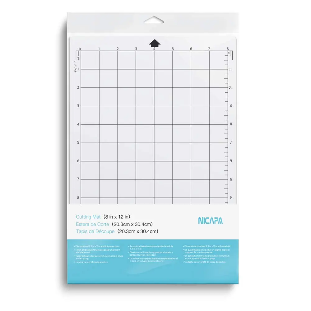 NICAPA Standard Grip Cutting Mat for Silhouette Portrait 8x12 inch (3 Mats) | Ideal Tackiness for Medium-Weight Materials - view 6