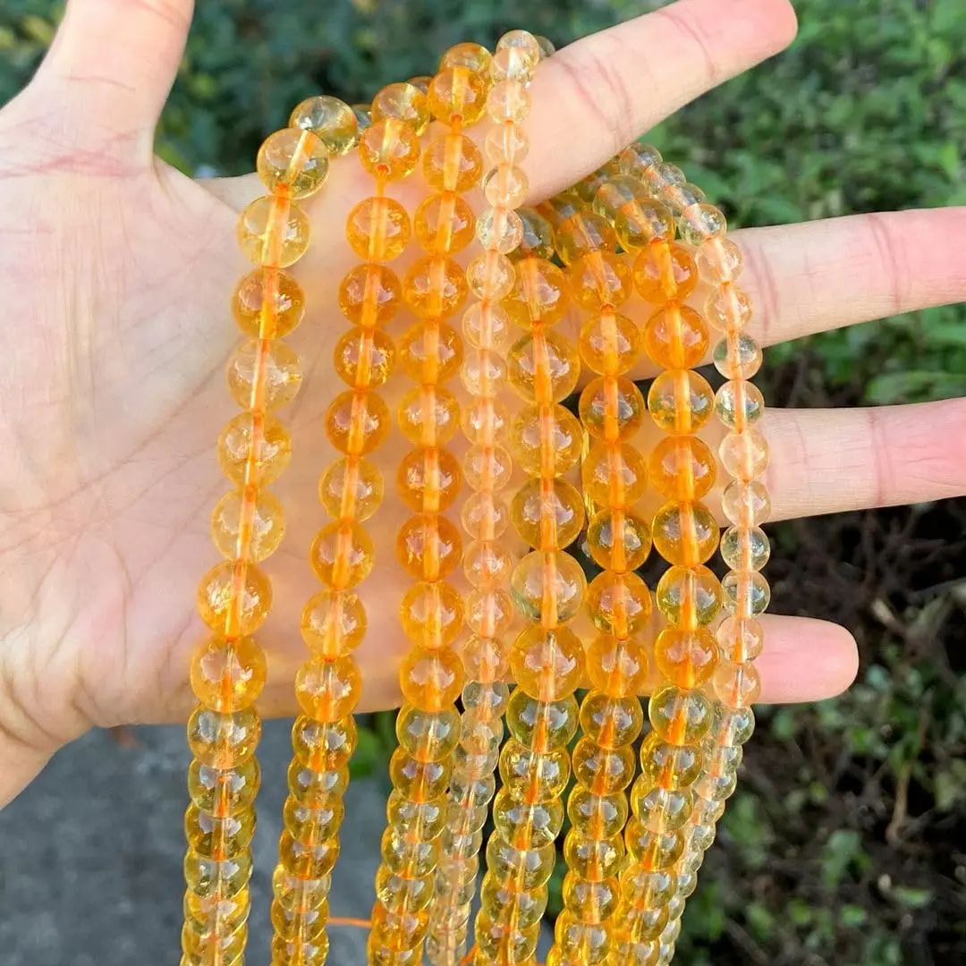 Adabele Natural Citrine Crystal Beads 8mm | Genuine Gemstone for Jewelry & Crafts - view 2