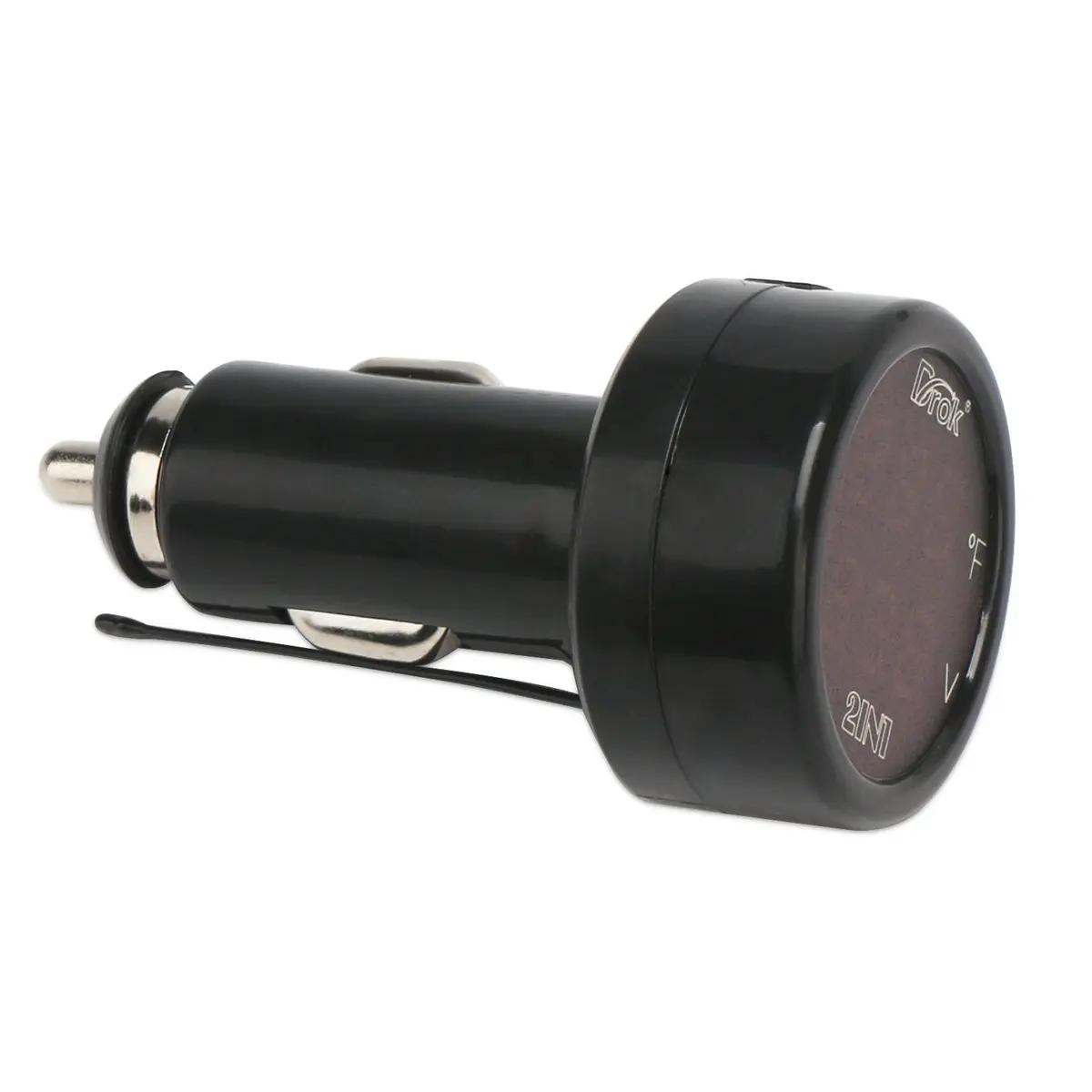 DROK Dual Display Car Thermometer & Voltage Monitor 10-170°F | 12V/24V Cigarette Lighter Powered - view 4