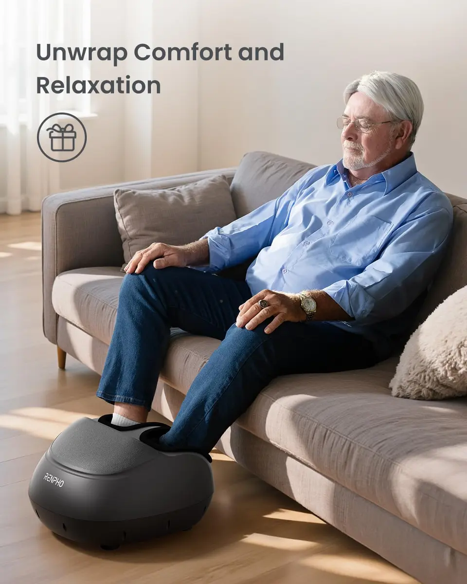 RENPHO Full Foot Massager with Heat | Deep Shiatsu Plantar Fasciitis Relief for Size 13 Feet - view 8