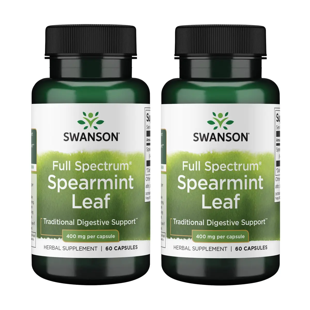 Swanson Spearmint Leaf Full Spectrum 400 mg 120 Capsules (2 Pack) | Digestive Health Support - main product image