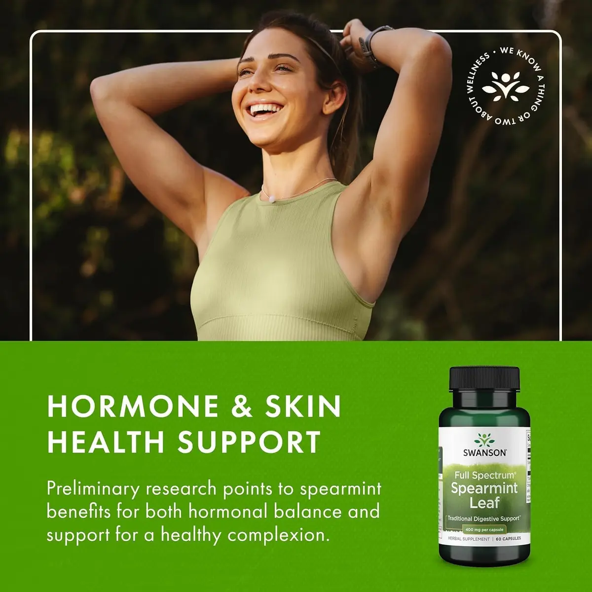 Swanson Spearmint Leaf Full Spectrum 400 mg 120 Capsules (2 Pack) | Digestive Health Support - view 6