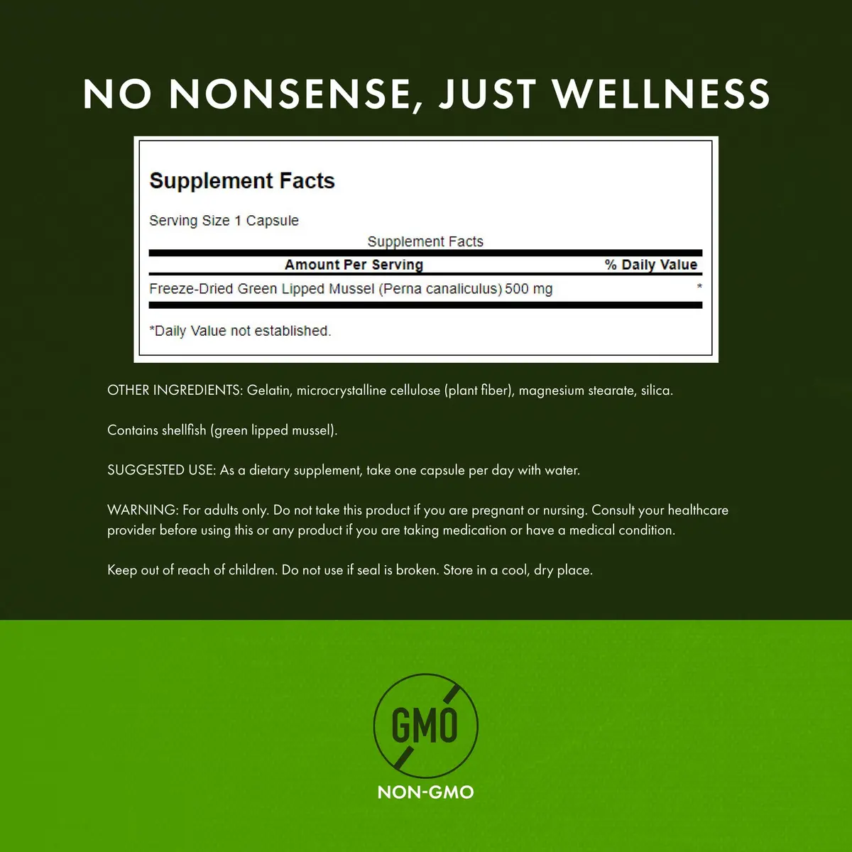 Swanson Green Lipped Mussel 500mg Capsules (240 Count) | New Zealand Joint Health & Mobility Supplement - view 2