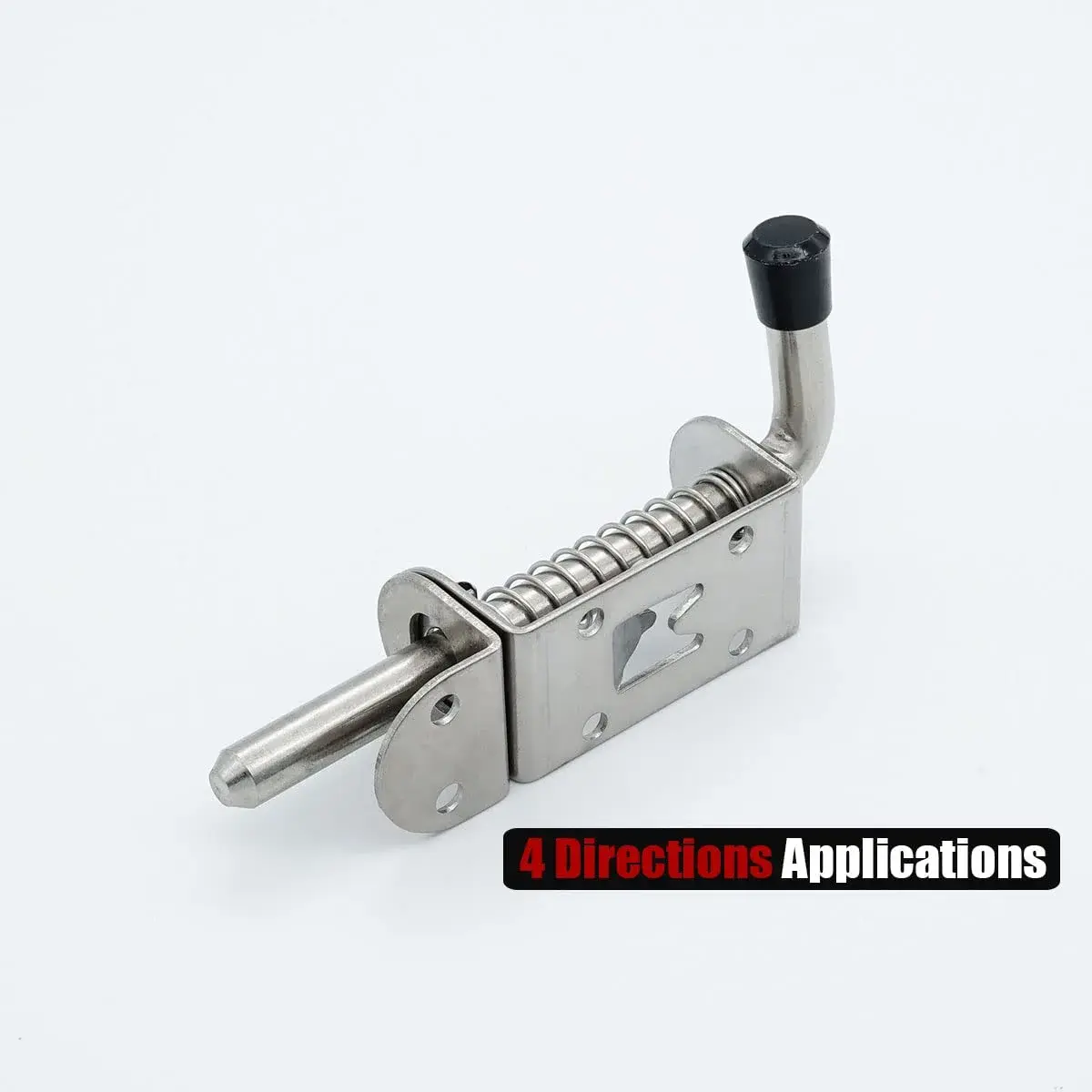 JQK Spring Loaded Latch Pin 5 Inch (128mm) | Heavy Duty 304 Stainless Steel Door Lock with Screws - view 5
