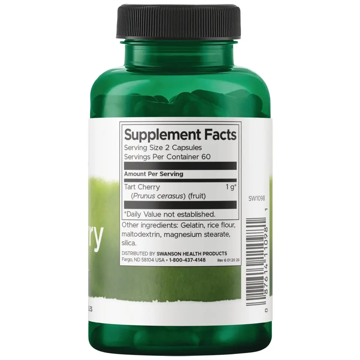 Swanson Tart Cherry 500 mg | Supports Joint & Antioxidant Health, 120 Capsules, 2 Pack - view 2
