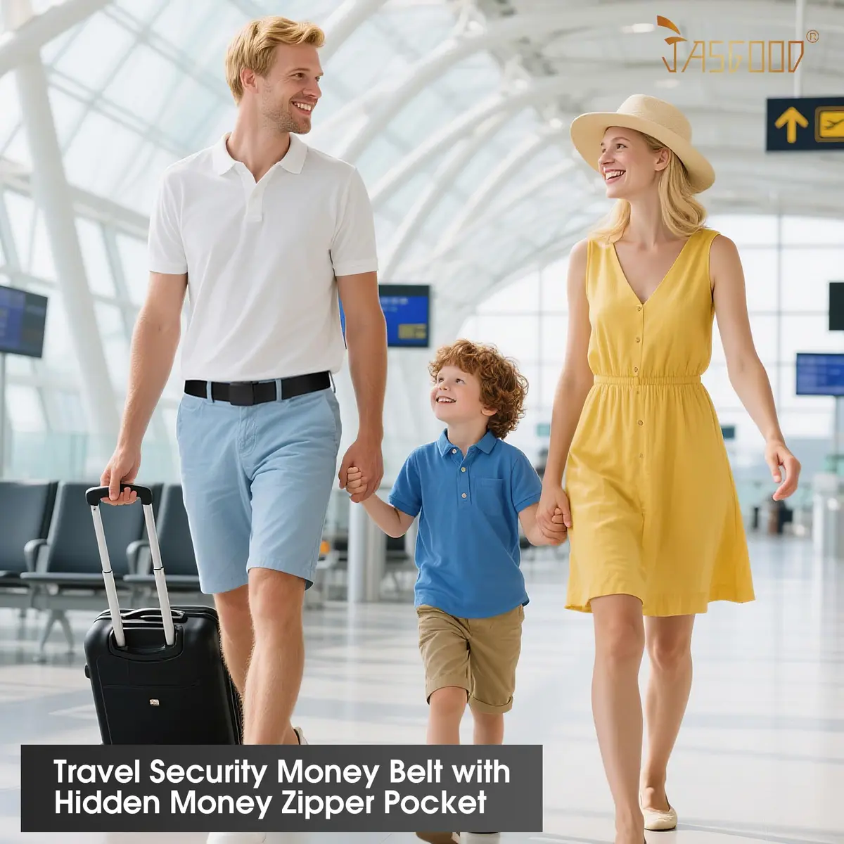 JASGOOD Travel Security Money Belt with Hidden Pocket | Unisex Nickel-Free Nylon Belt for Safe International Travel - view 7