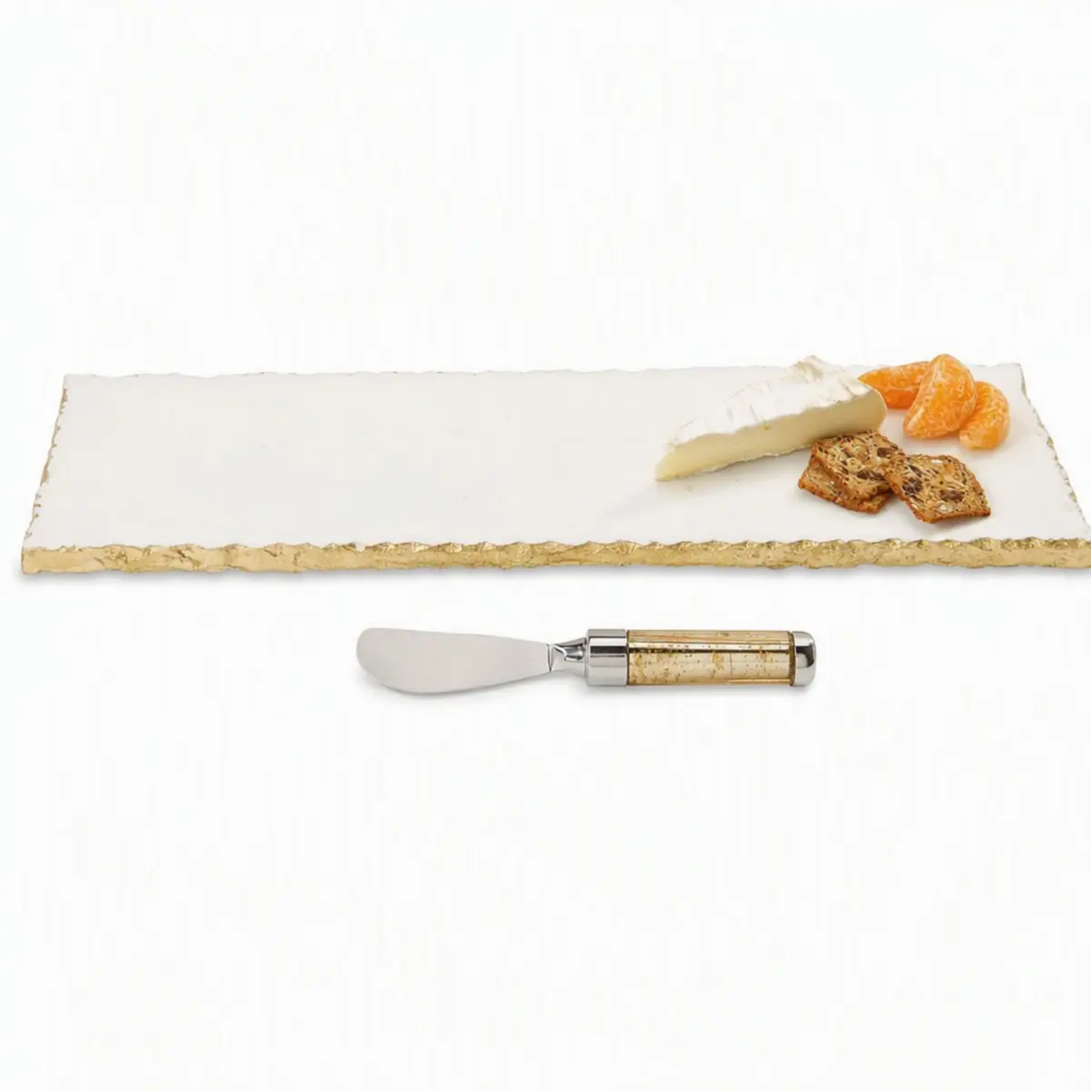 Mud Pie Marble Tray Serving Platter | Elegant Marble Riser for Kitchen & Entertaining - main product image