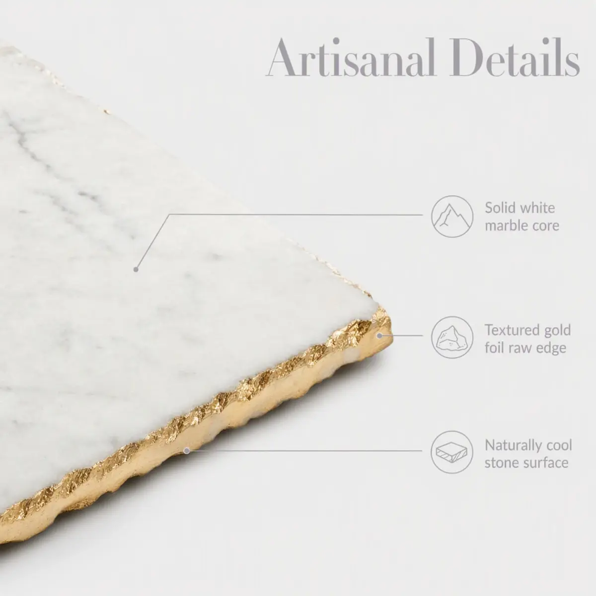 Mud Pie Marble Tray Serving Platter | Elegant Marble Riser for Kitchen & Entertaining - view 4
