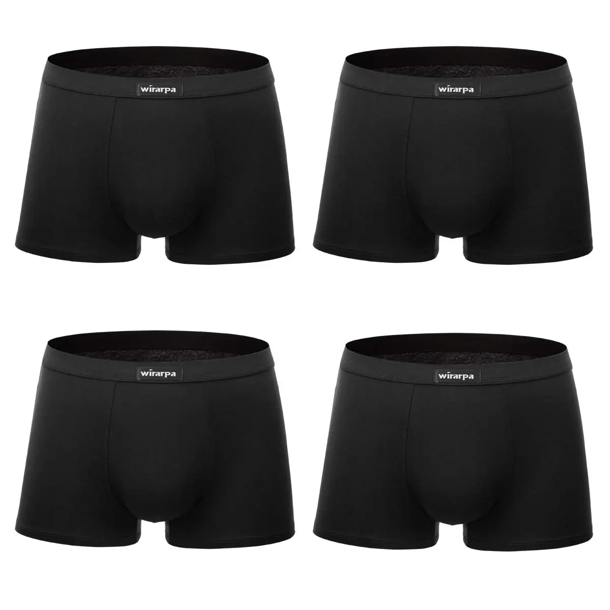 wirarpa Men's Black Micro Modal Trunk 4 Pack | Ultra Soft Breathable Underwear for Men - main product image