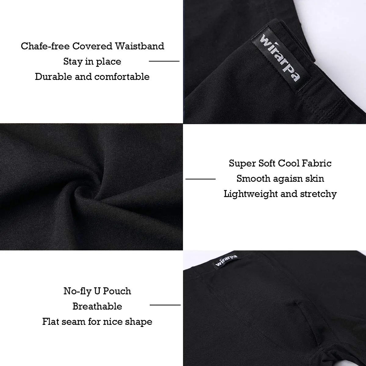 wirarpa Men's Black Micro Modal Trunk 4 Pack | Ultra Soft Breathable Underwear for Men - view 5