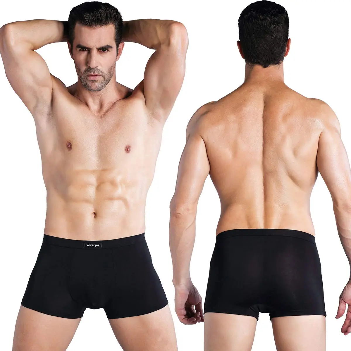 wirarpa Men's Black Micro Modal Trunk 4 Pack | Ultra Soft Breathable Underwear for Men - view 2