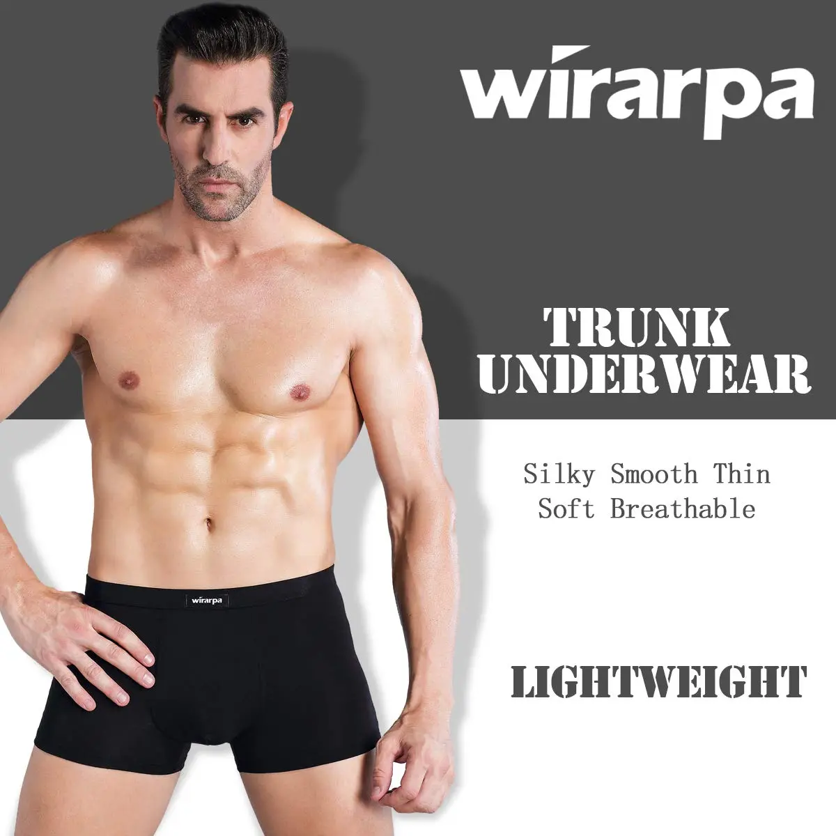 wirarpa Men's Black Micro Modal Trunk 4 Pack | Ultra Soft Breathable Underwear for Men - view 3