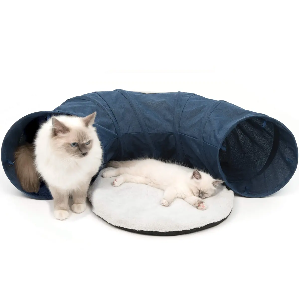 Catit Vesper Cat Tunnel, Cat Toy, Blue, 41995 | Collapsible, Washable & Snag-Resistant - main product image