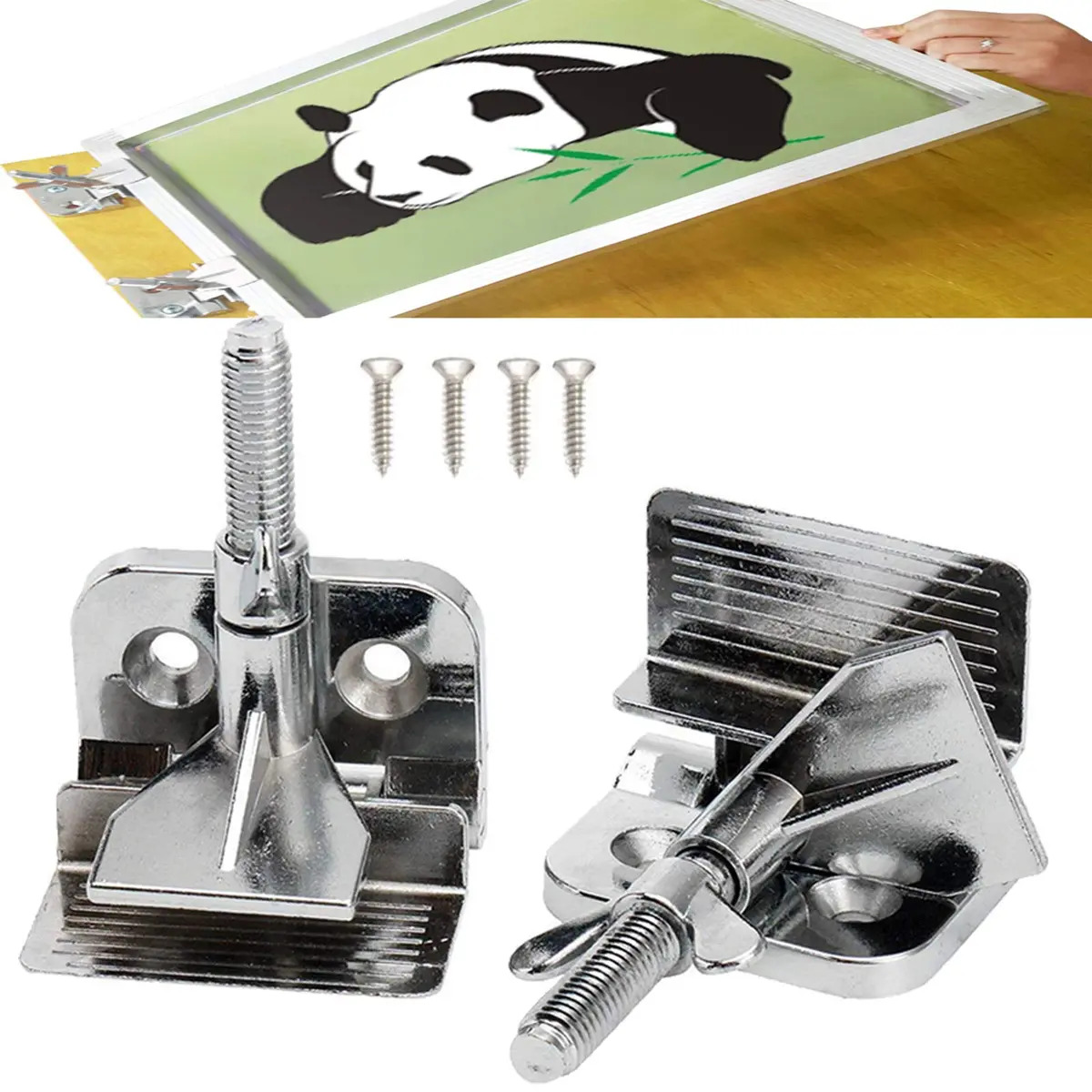 MS WGO Screen Printing Clamps 2PCS | Heavy-Duty Zinc Alloy Fixing Tool for Silk Screen Printing (70-120 chars) - main product image