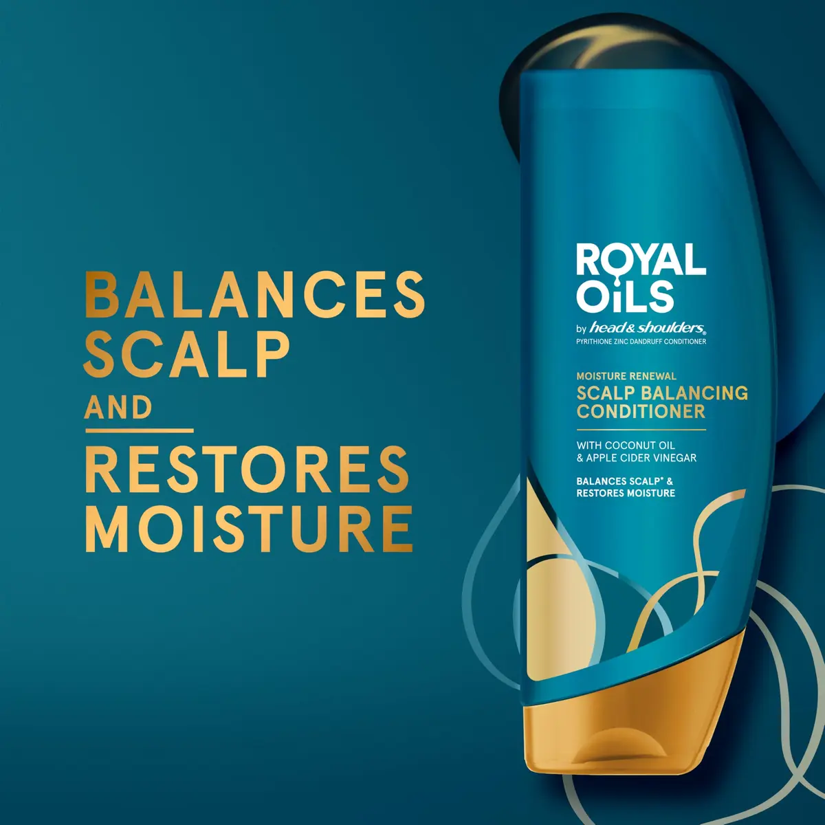 Head & Shoulders Royal Oils Moisture Renewal Conditioner with Coconut Oil 13.5 fl oz (399 ml) | Balances Scalp Moisture - view 5