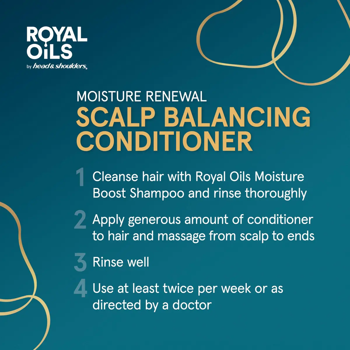 Head & Shoulders Royal Oils Moisture Renewal Conditioner with Coconut Oil 13.5 fl oz (399 ml) | Balances Scalp Moisture - view 4