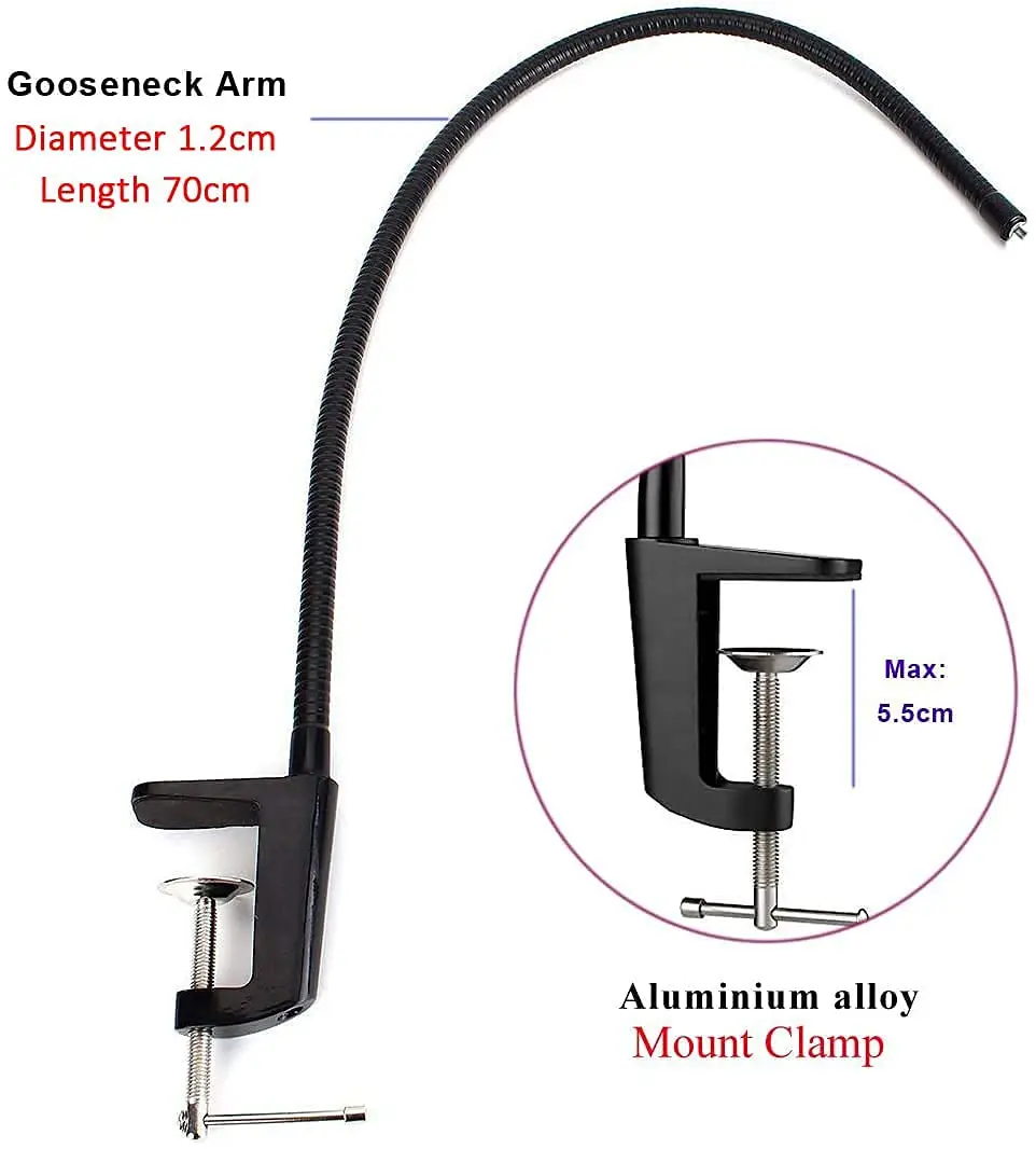 Etubby Webcam Stand Holder 27" Adjustable Gooseneck Desk Clamp Mount for Logitech Webcam C925X, C922, C930e, C930, C920, C615, Etc. (1/4" Threaded) - view 4