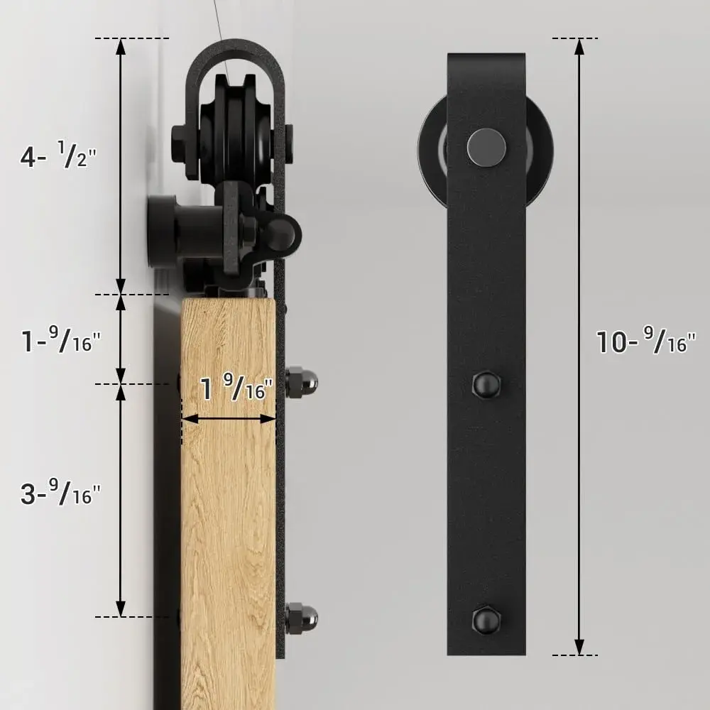 CCJH 5.5FT Sliding Barn Door Hardware Kit for Single Wooden Door | Heavy Duty Steel Track System - view 6