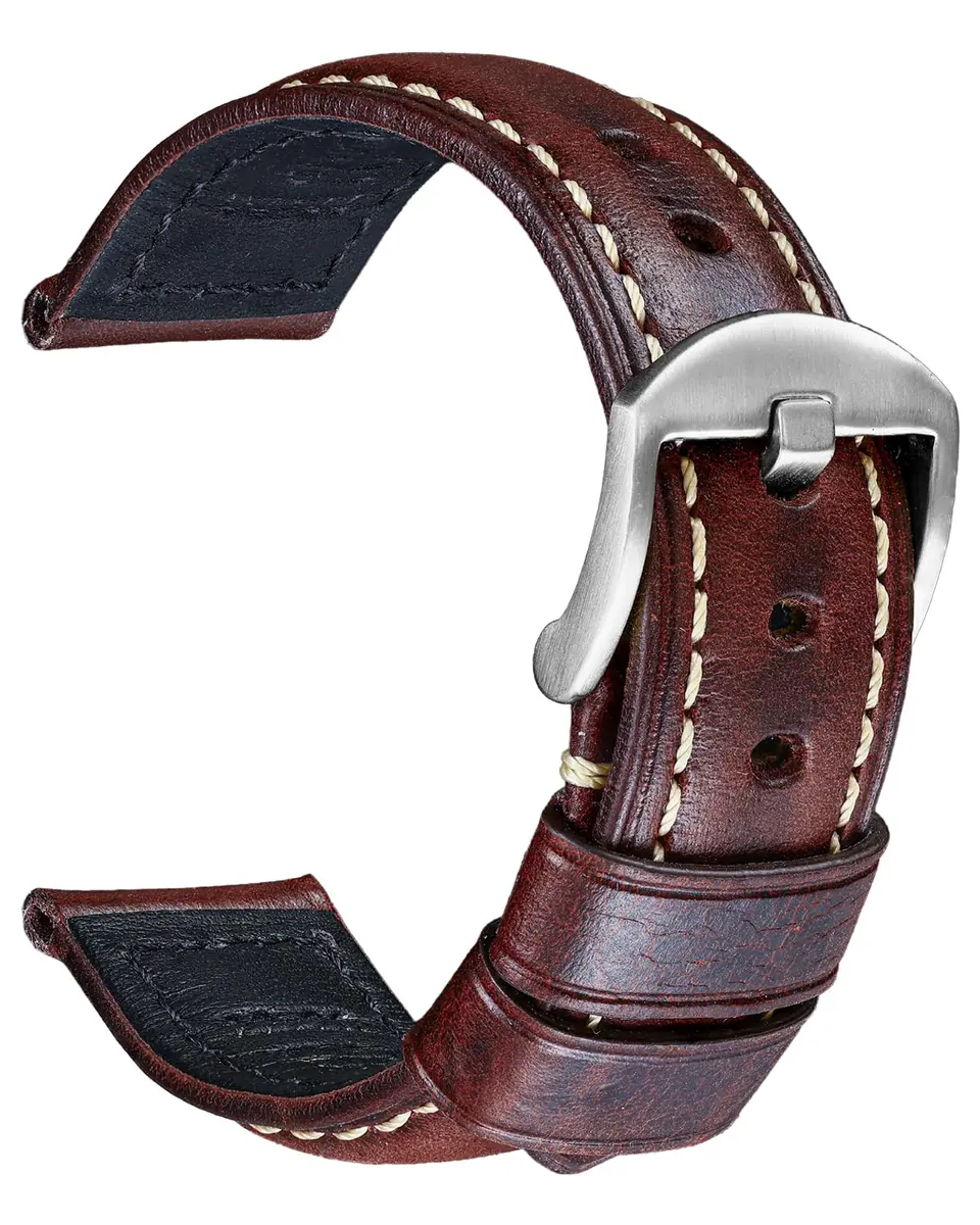 REZERO Leather Watch Bands Thickened Vintage Strap 20mm | Classic Oil-Waxed Leather for Men & Women - main product image