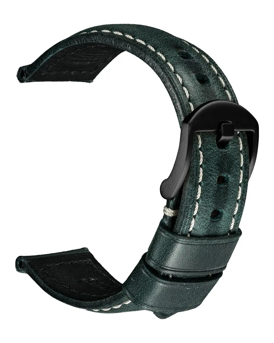 REZERO Leather Watch Bands Thickened Vintage Strap | Elegant Oil-Waxed Leather (20mm) - main product image