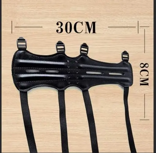 e5e10 Archery Leather Arm Guard Long 4 Straps 30cm (11.8in) | Protects Arms During Shooting - view 2