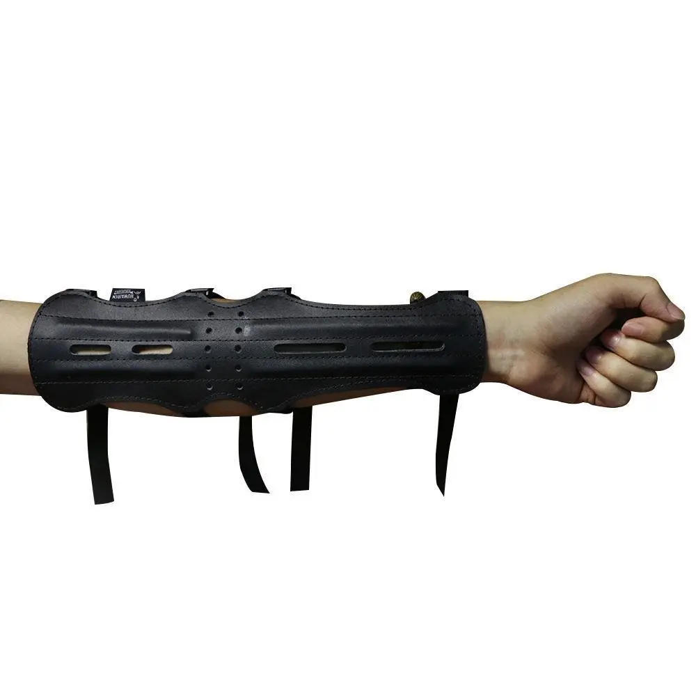 e5e10 Archery Leather Arm Guard Long 4 Straps 30cm (11.8in) | Protects Arms During Shooting - view 2