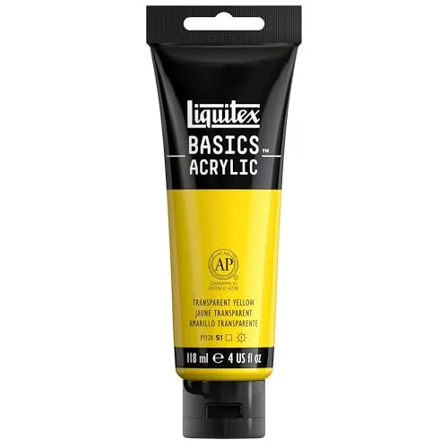 Liquitex BASICS Acrylic Paint Transparent Yellow 4 oz (118 ml) | Artist Quality Pigments - main product image