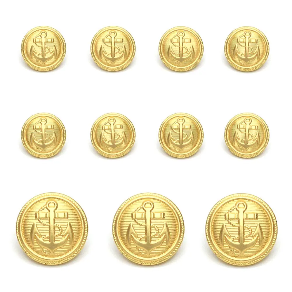 Enosea Gold Metal Blazer & Suit Buttons Set, 11 Pcs (20mm & 15mm) | Premium Sewing Buttons for Coats - view 2