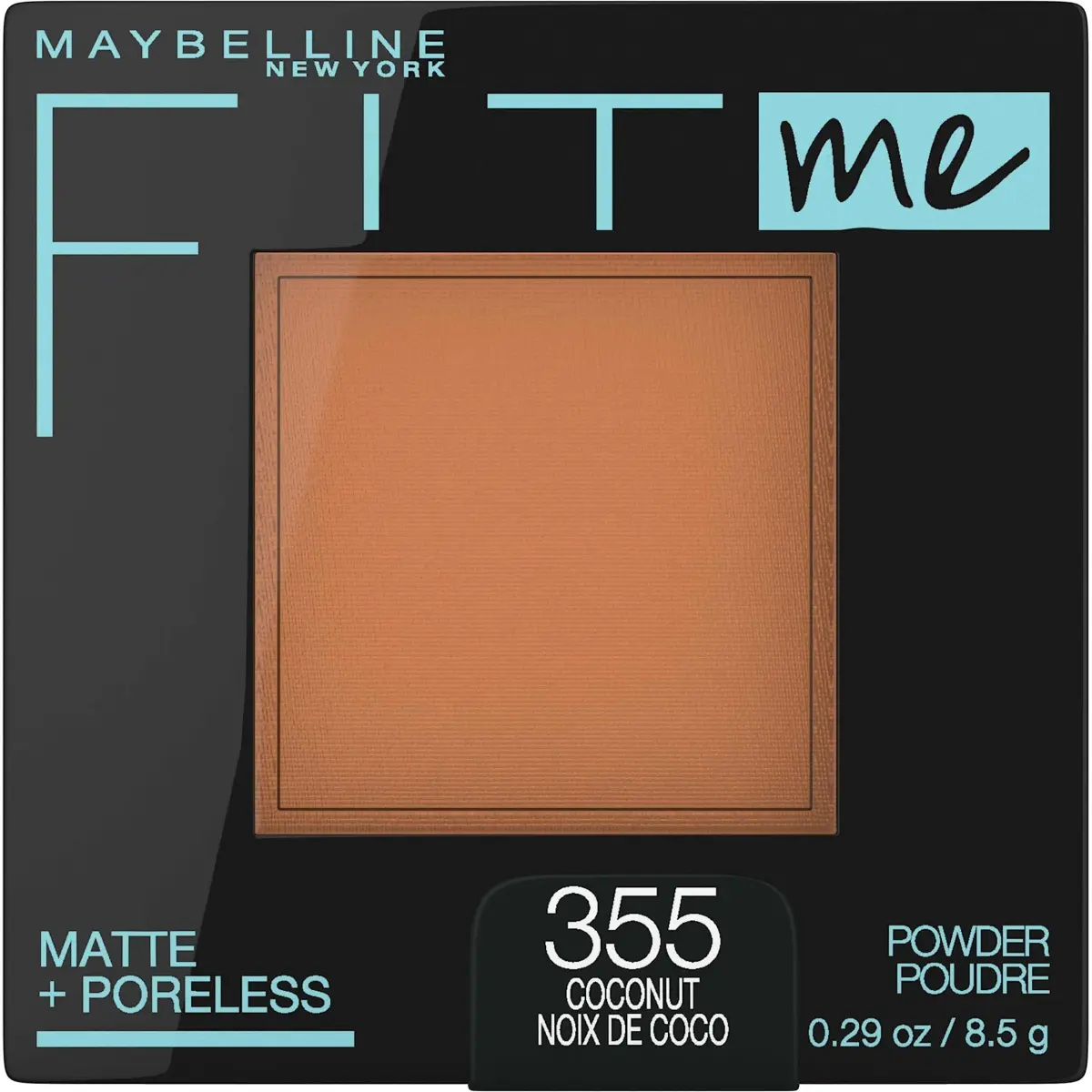 Maybelline Fit Me Matte + Poreless Pressed Powder Makeup, 355 Coconut, 8g | Controls Shine for Oily Skin - main product image