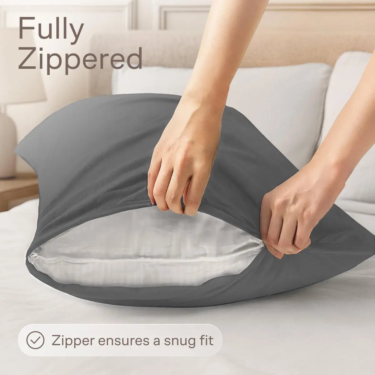 Niagara Sleep Solution Ultra Soft Zippered Pillow Protectors Queen Set of 4 | Breathable Microfiber, Dust & Stain Protection - view 3
