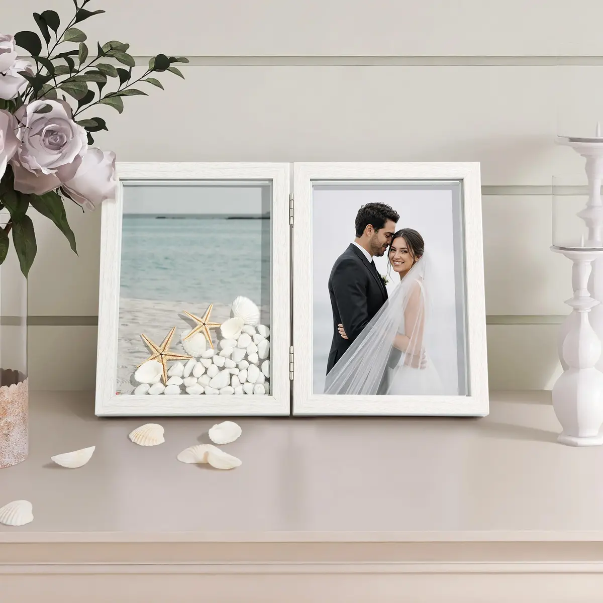 Afuly 5x7 Double Picture Frame White | Wall & Tabletop Display for Home & Office - view 6