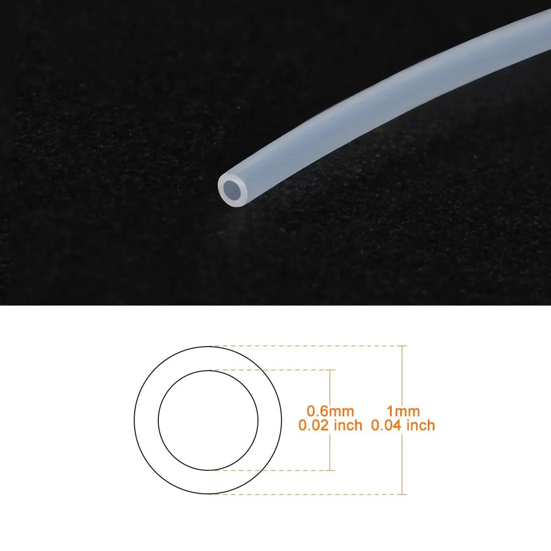 uxcell PTFE Tubing 0.6mm ID x 1mm OD x 6.6ft | High Temp Corrosion Resistant - view 3