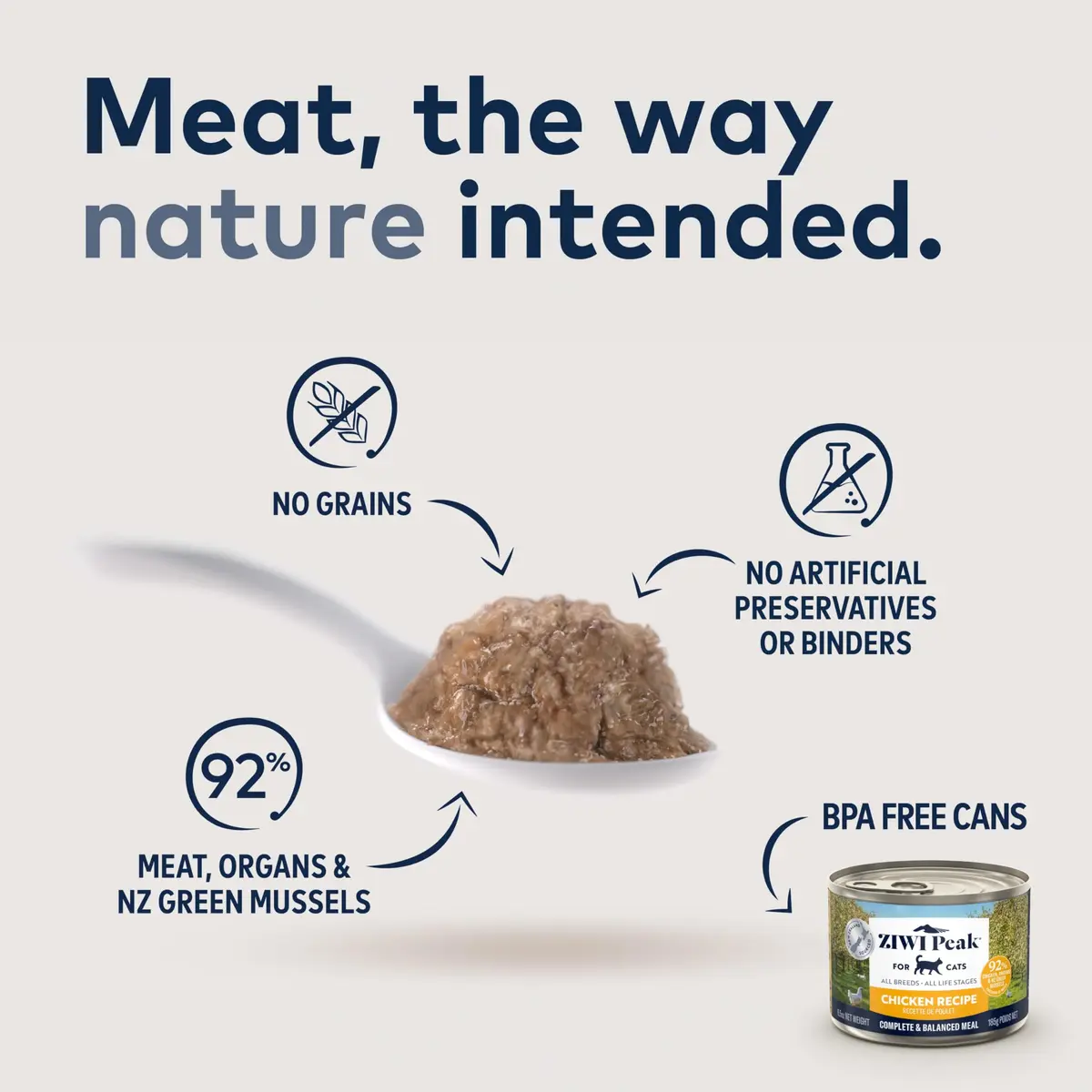 ZIWI Peak Canned Wet Cat Food Chicken 92% Meat & Organs | Grain-Free, High Protein, Moisture Rich - view 2