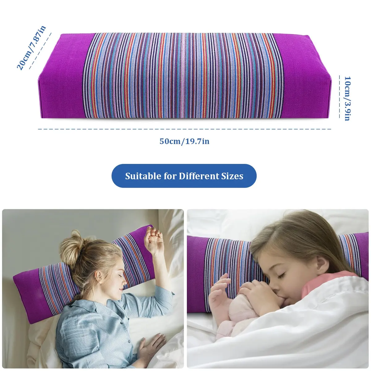 JOERRES Buckwheat Hull Pillow for Neck Pain Relief | Organic, Adjustable Support, 20x9 Inch - view 3