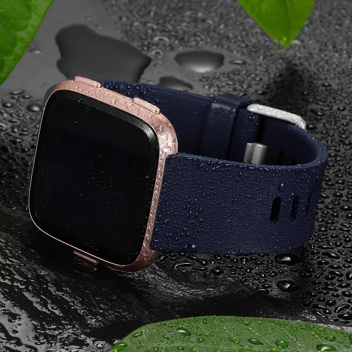 Wepro Sport Bands Compatible with Fitbit Versa 2, Versa Lite, Versa 1 Bands - Soft Silicone Replacement Strap for Women Men - Navy Blue, Small (5.5"-7.2") | Adjustable & Sweat-Resistant - view 3